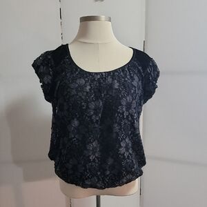 Elegant Black Lace Women's Top